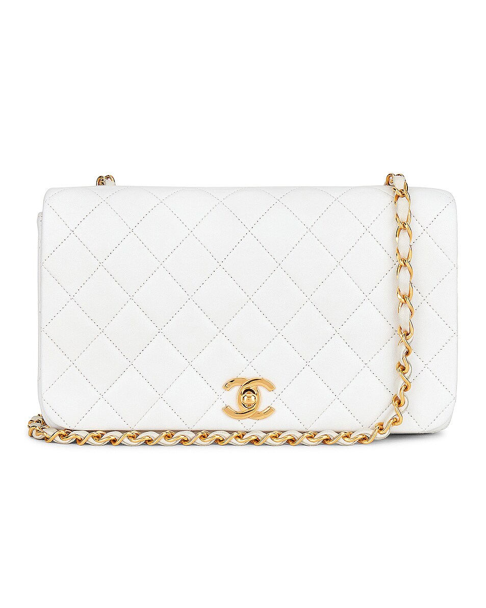 FWRD Renew Chanel Matrasse Chain Shoulder Bag in White FWRD