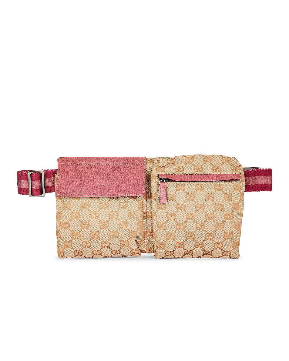 Image 1 of FWRD Renew Gucci Waist Bag in Beige & Pink