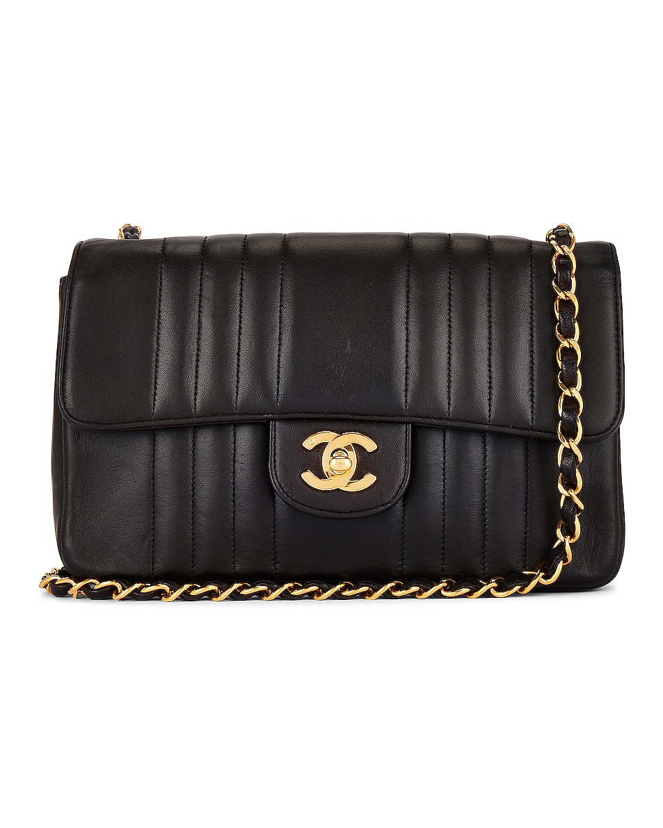 Image 1 of FWRD Renew Chanel Small Mademoiselle Half Flap Shoulder Bag in Black