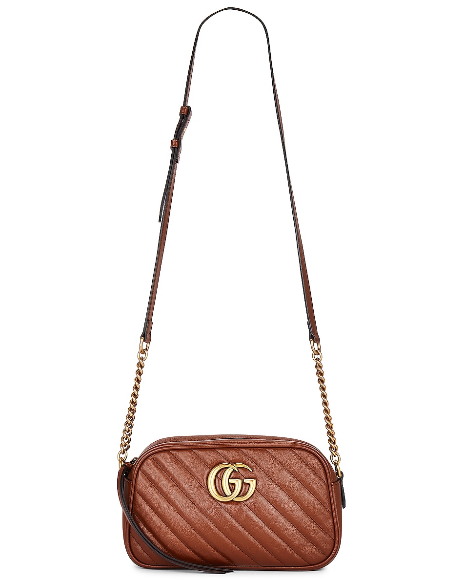 Image 1 of FWRD Renew Gucci GG Marmont Camera Bag in Brown
