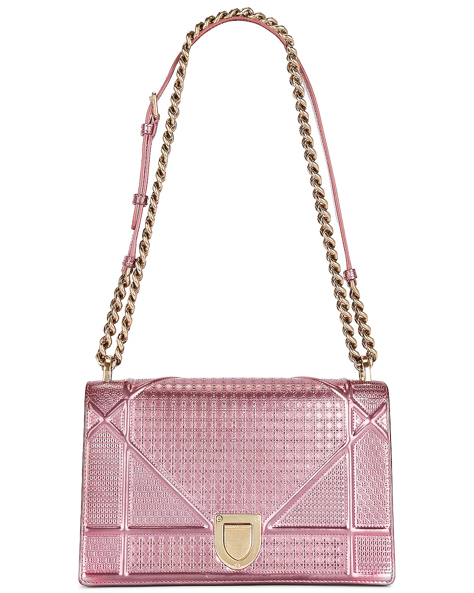 Fwrd Renew Dior Metallic Diorama Shoulder Bag In Pink Fwrd 0626