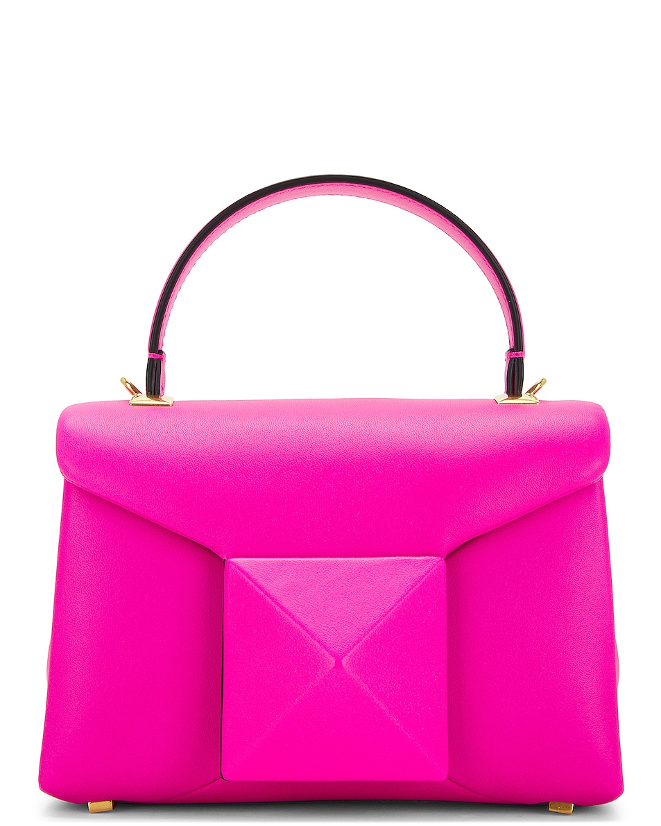 Image 1 of FWRD Renew Valentino Garavani Mini One Stud Top Handle Bag in Pink