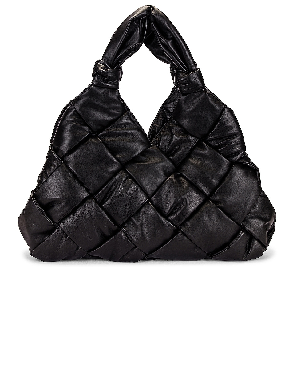 Image 1 of FWRD Renew Bottega Veneta Large Intreccio Soft Supple Bag in Black