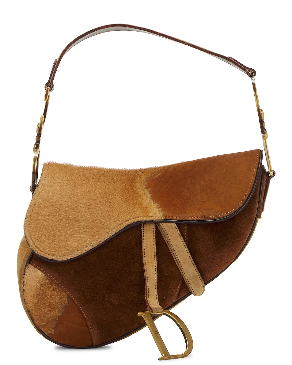 Image 1 of FWRD Renew Dior Saddle Bag in Camel