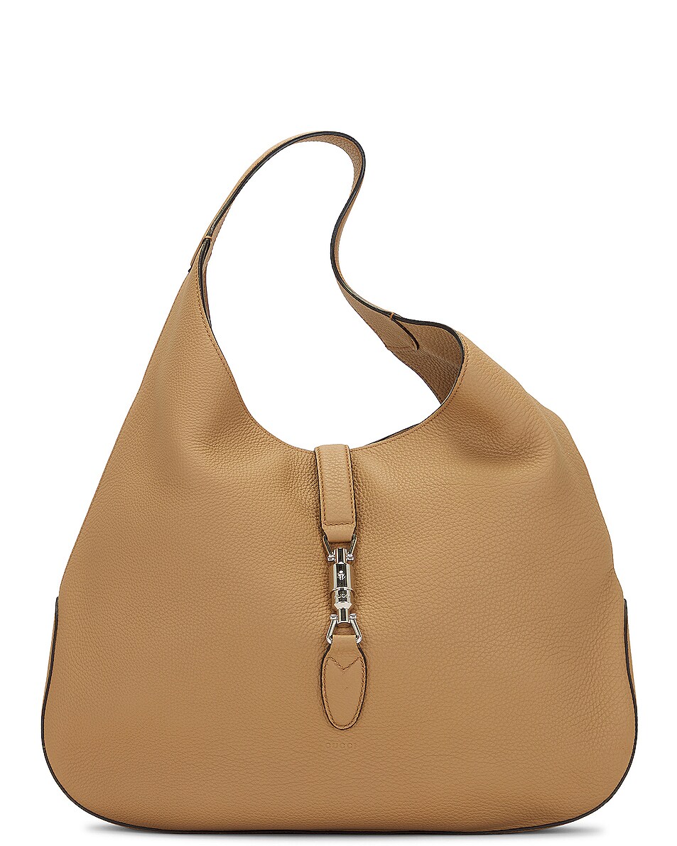 Image 1 of FWRD Renew Gucci Jackie Shoulder Bag in Beige