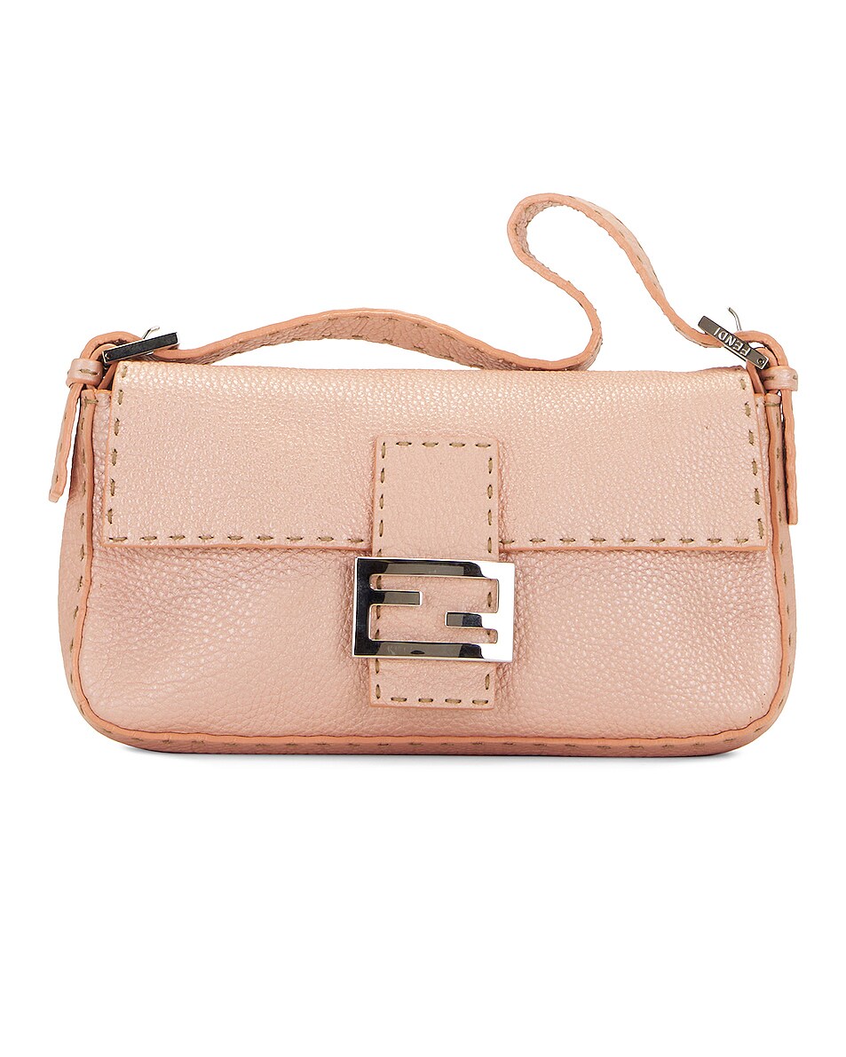 Image 1 of FWRD Renew Fendi Mamma Leather Baguette Bag in Pink