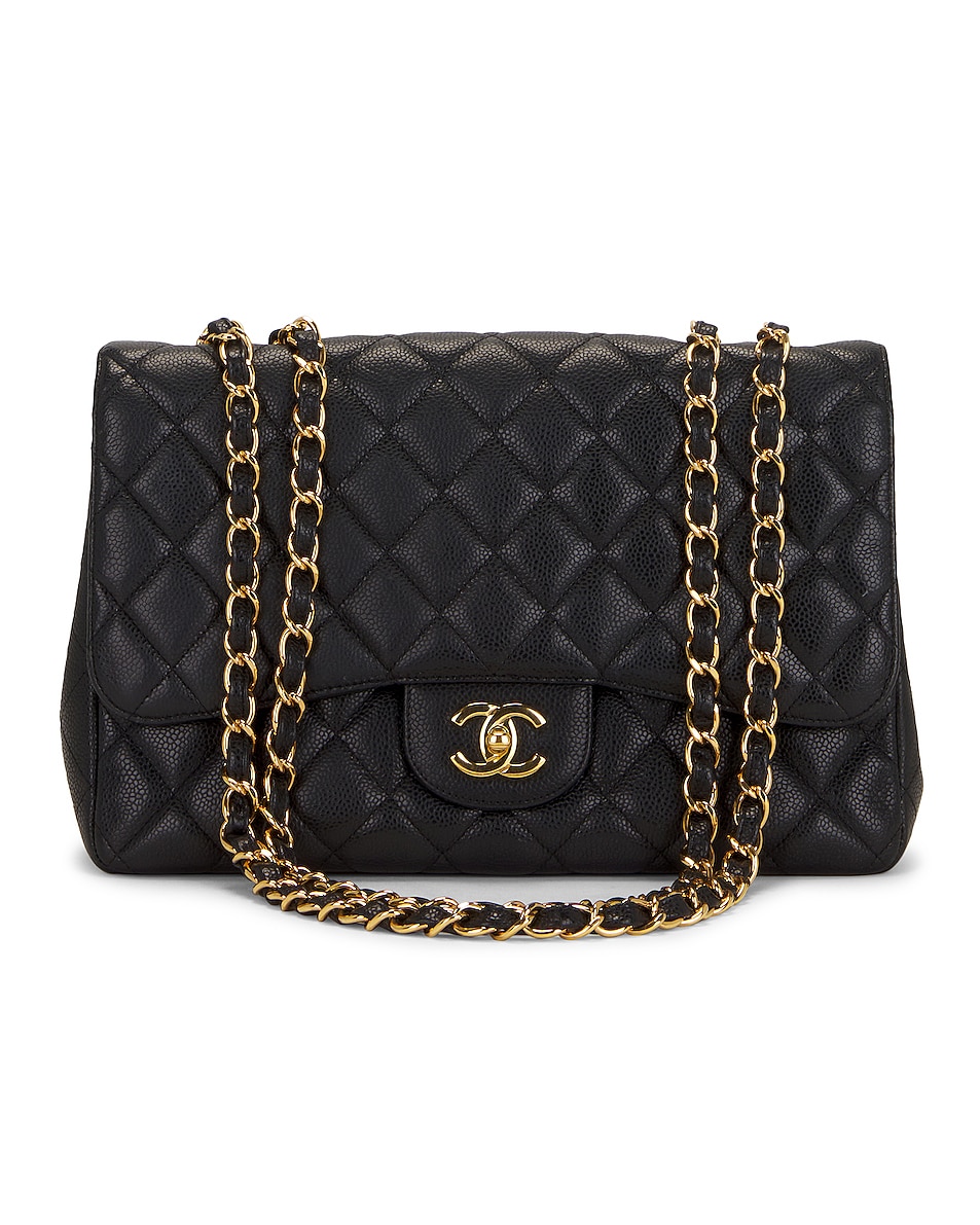 Image 1 of FWRD Renew Chanel Caviar Classic Double Flap Bag in Black