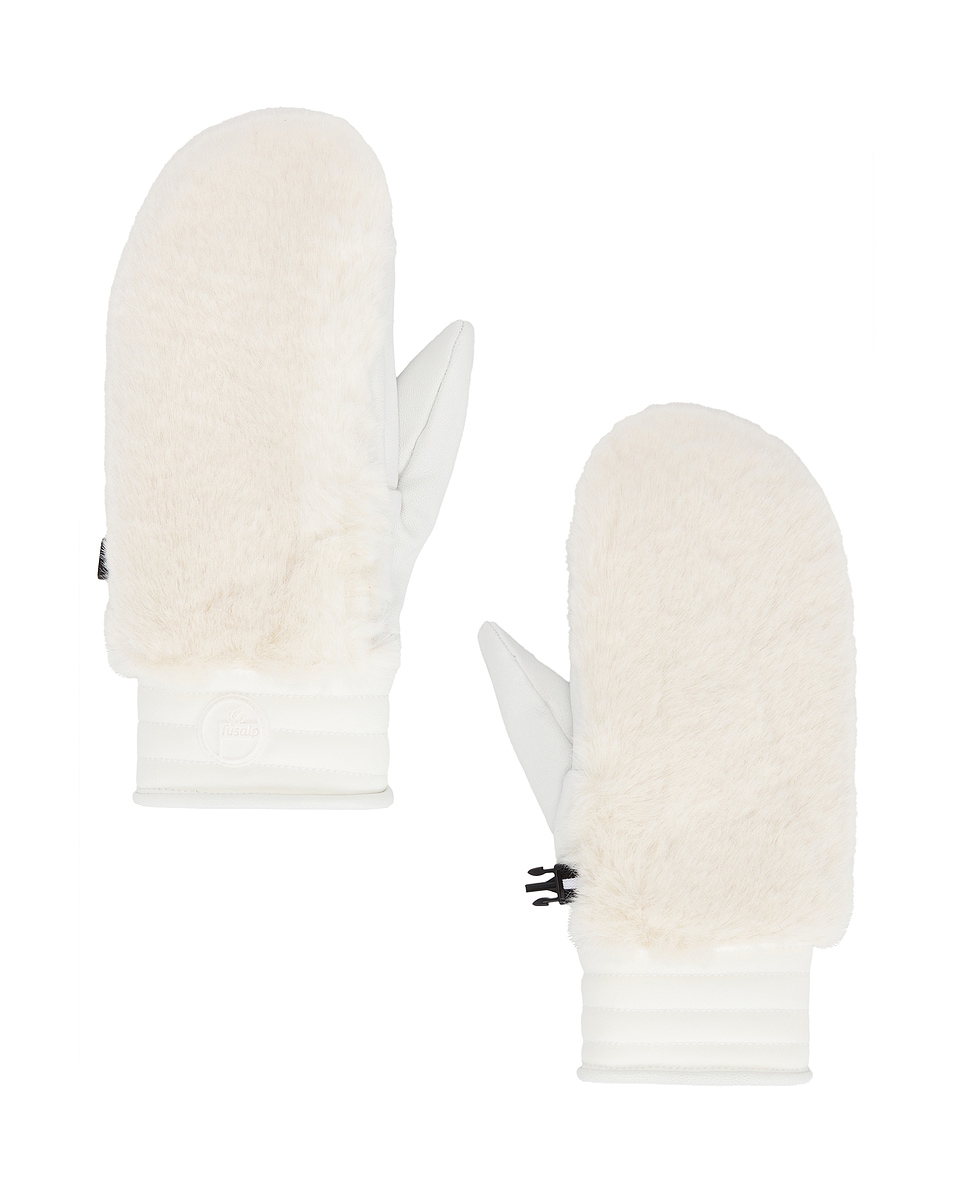 Image 1 of Fusalp Faux Fur Mittens in Desert & Neige