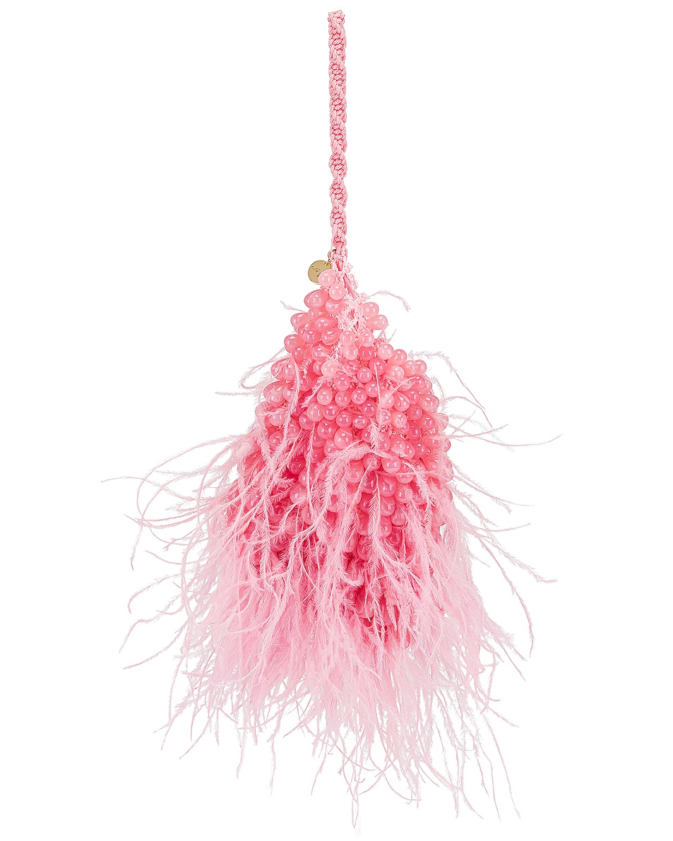 Image 1 of Cult Gaia Dory Feathered Pouch in Pink