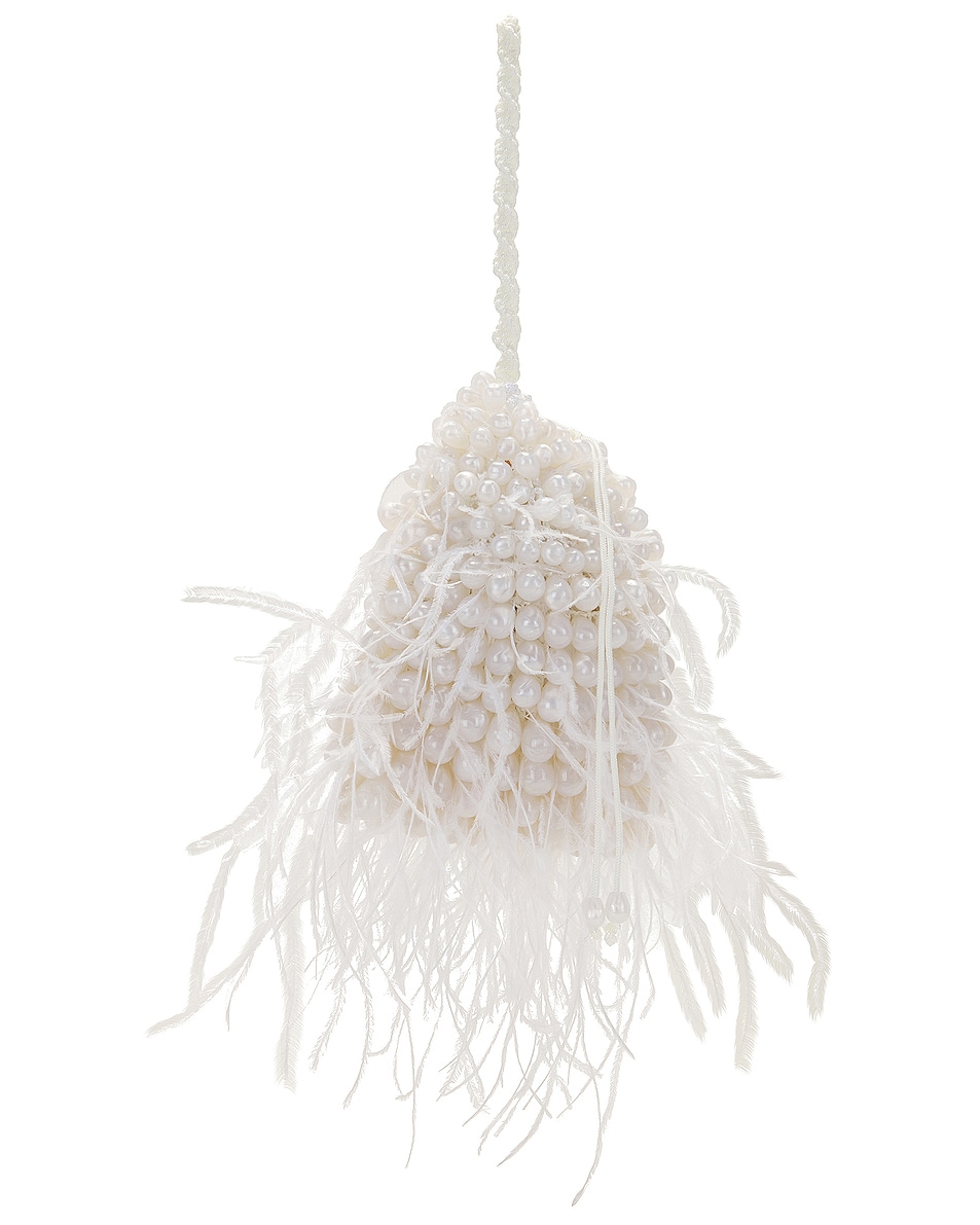Image 1 of Cult Gaia Dory Feather Wristlet in Pearl