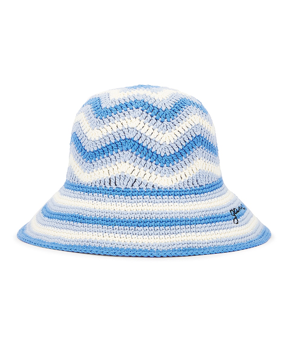 Image 1 of Ganni Crochet Bucket Hat in Heather