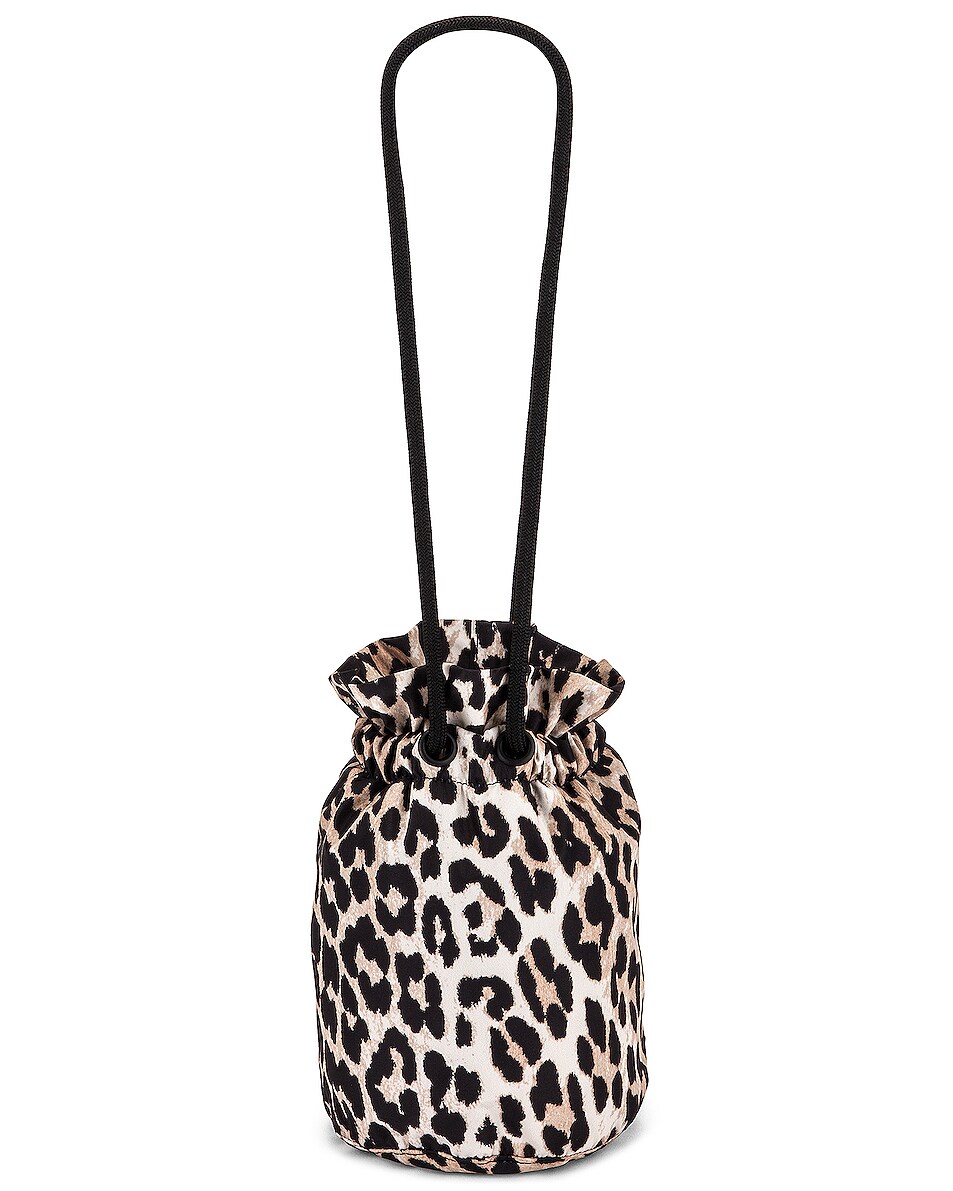 Image 1 of Ganni Recycled Tech Fabric Bag in Leopard