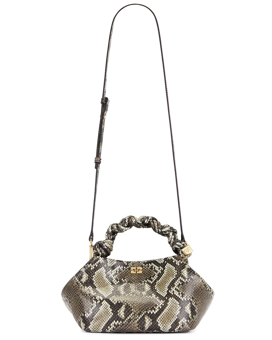 Image 1 of Ganni Small Bou Snake Bag in Egret