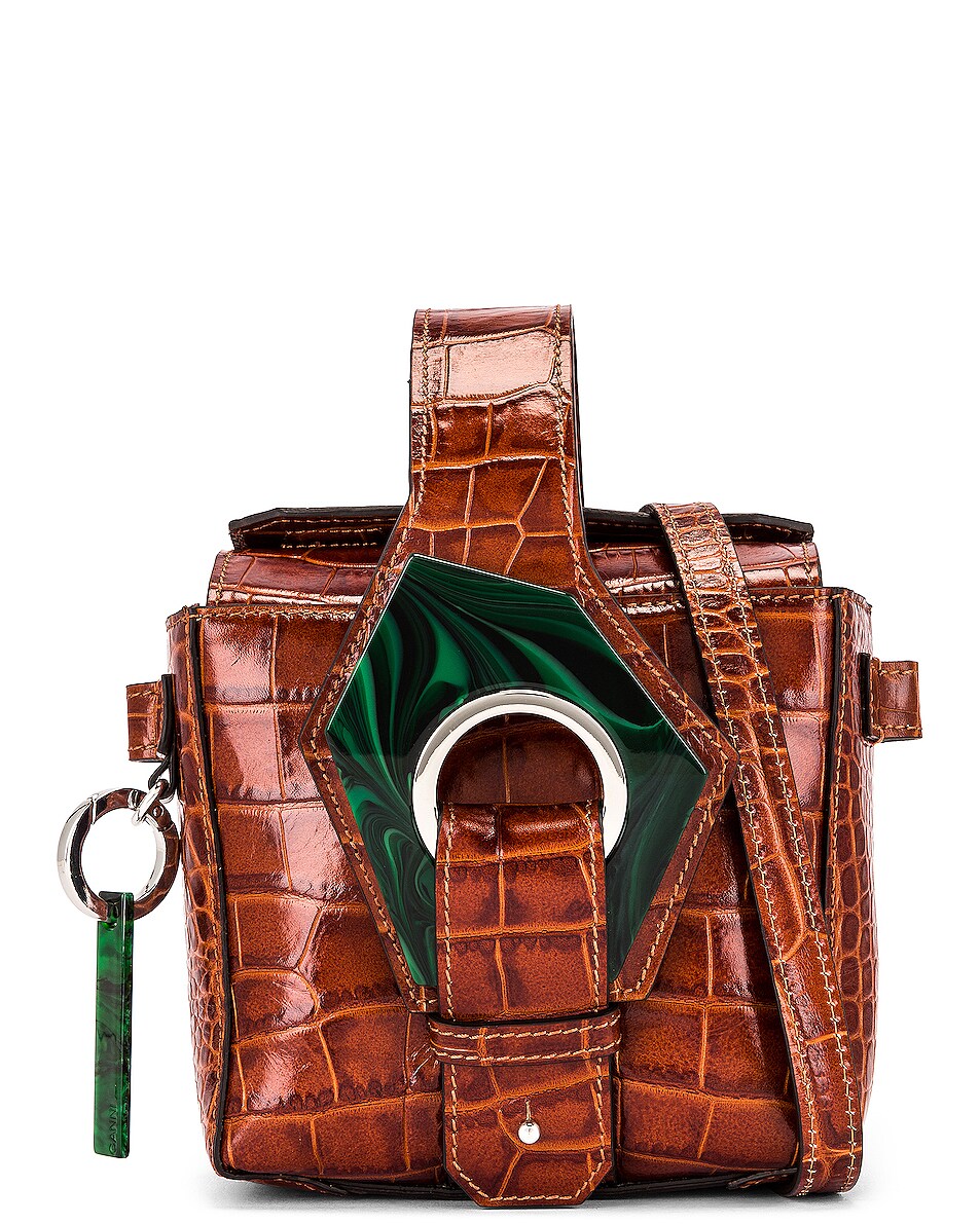 Image 1 of Ganni Leather Bag in Cognac