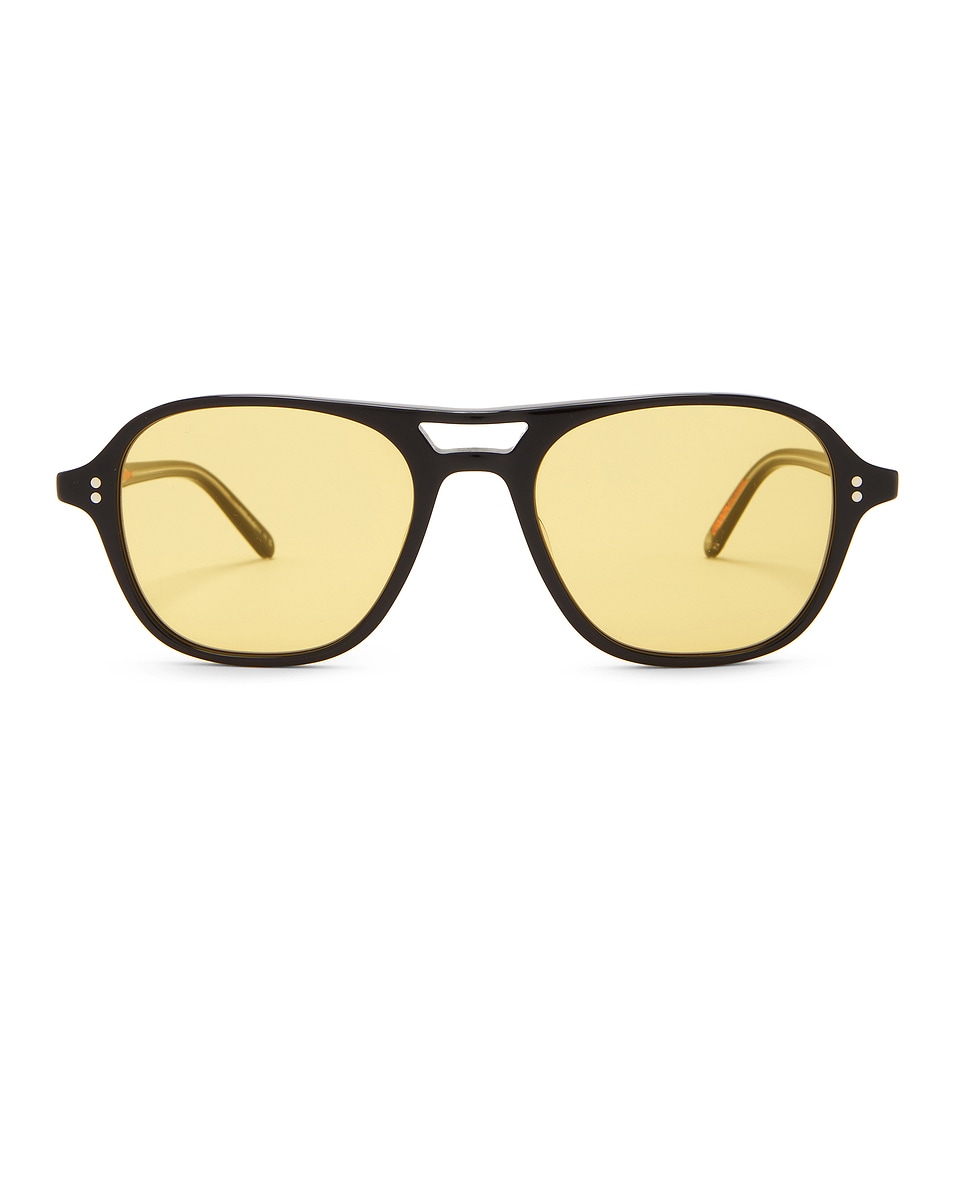 Image 1 of Garrett Leight Doc Sunglasses in Bio Black & Semi-flat Desert Sun