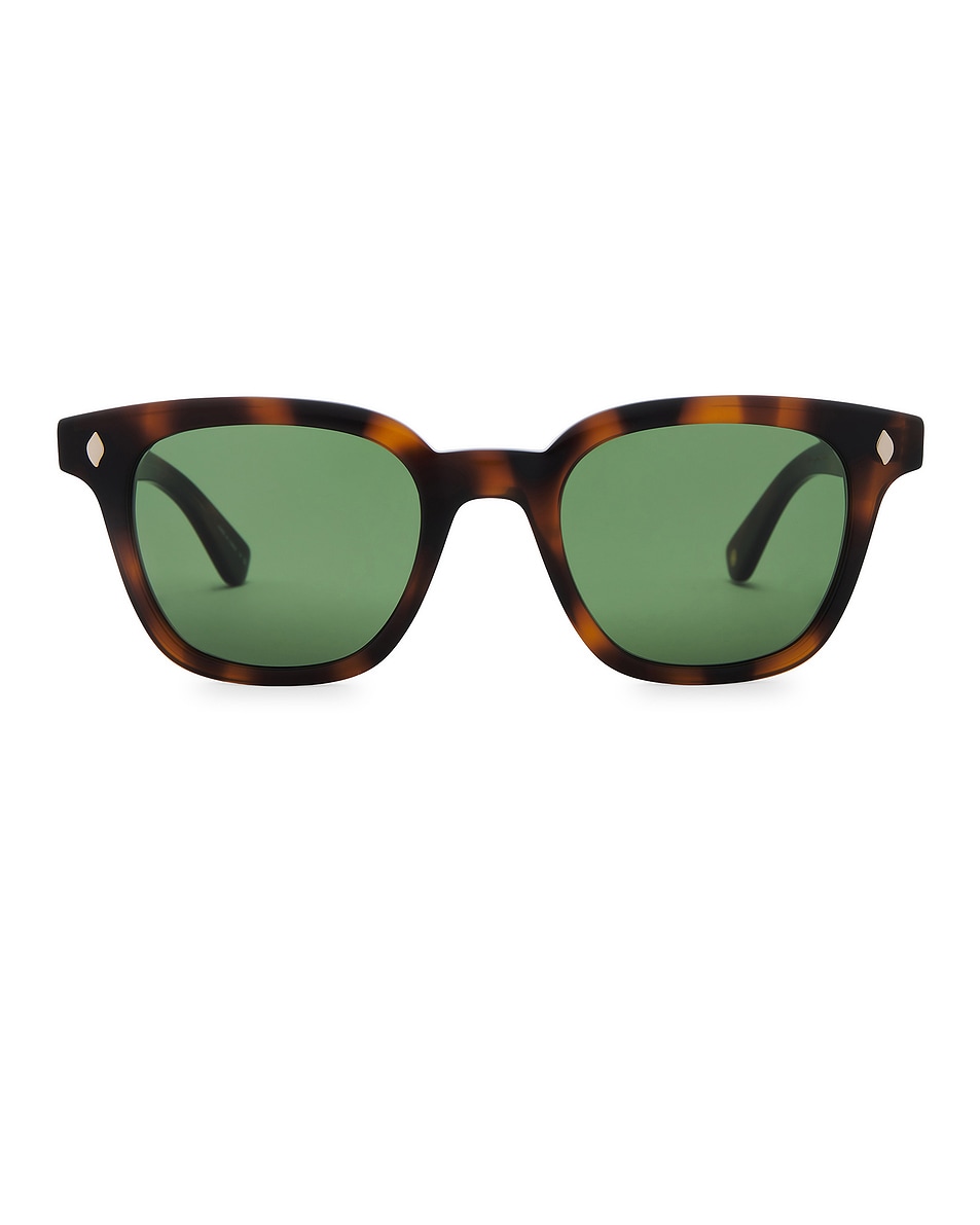 Image 1 of Garrett Leight Broadway Sun Sunglasses in Brown & Pure Green