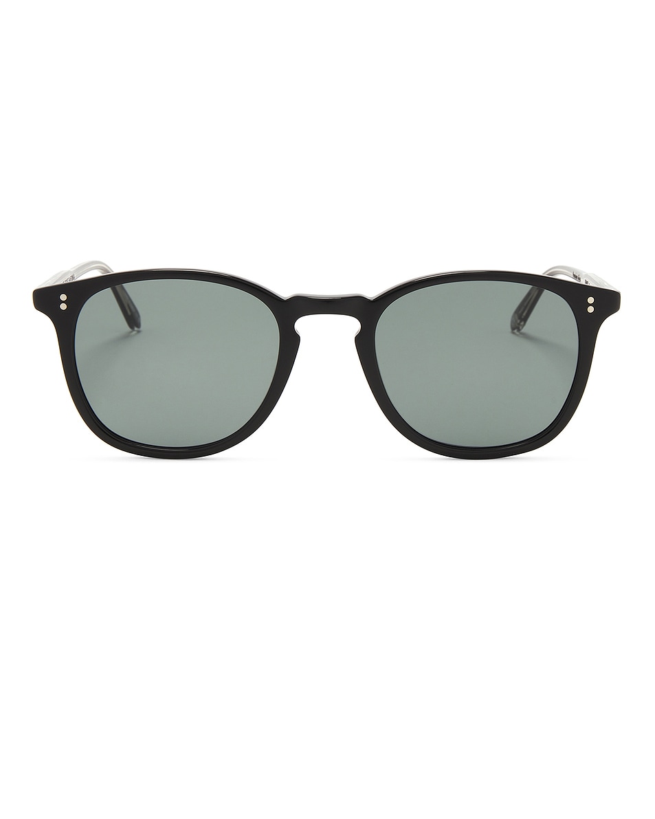 Image 1 of Garrett Leight Kinney Sun Sunglasses in Black/semi-flat Pure Blue Smoke