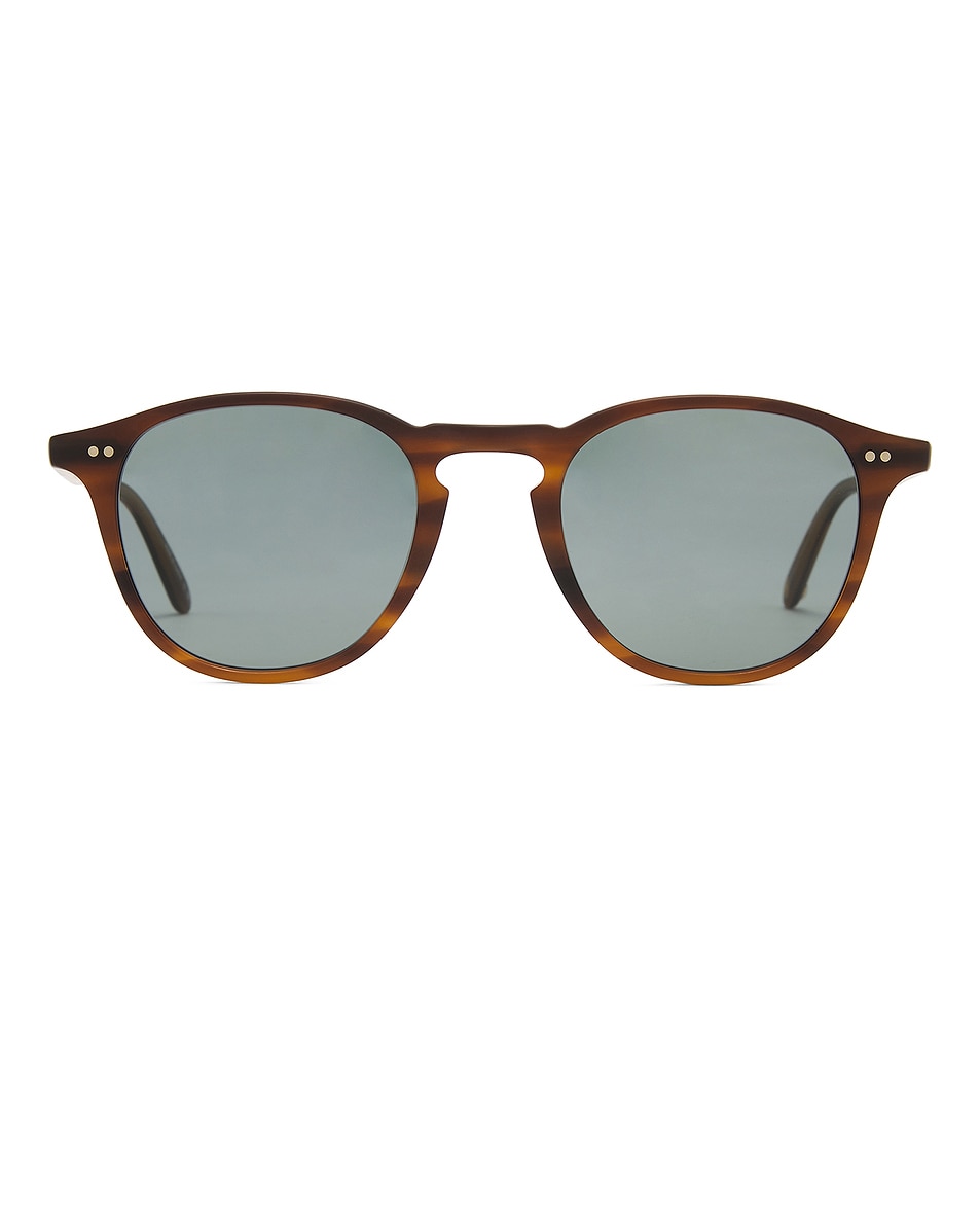 Image 1 of Garrett Leight Hampton Sun in Matte Saddle Tortoise & Semi-Flat Bluesmoke in Matte Saddle Tortoise & Semi-flat Blue Smoke