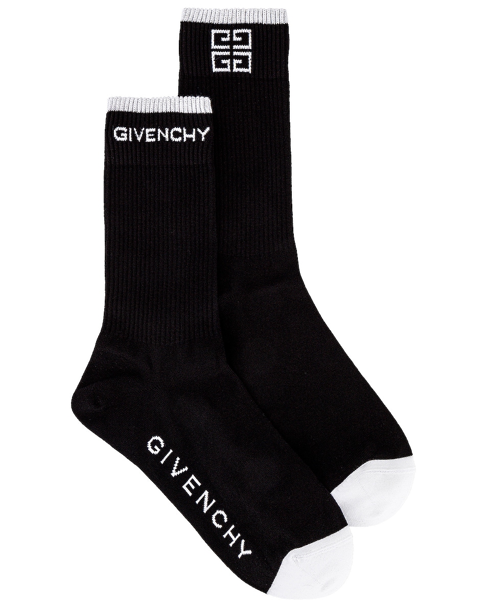 Image 1 of Givenchy 4G Socks in Black & White