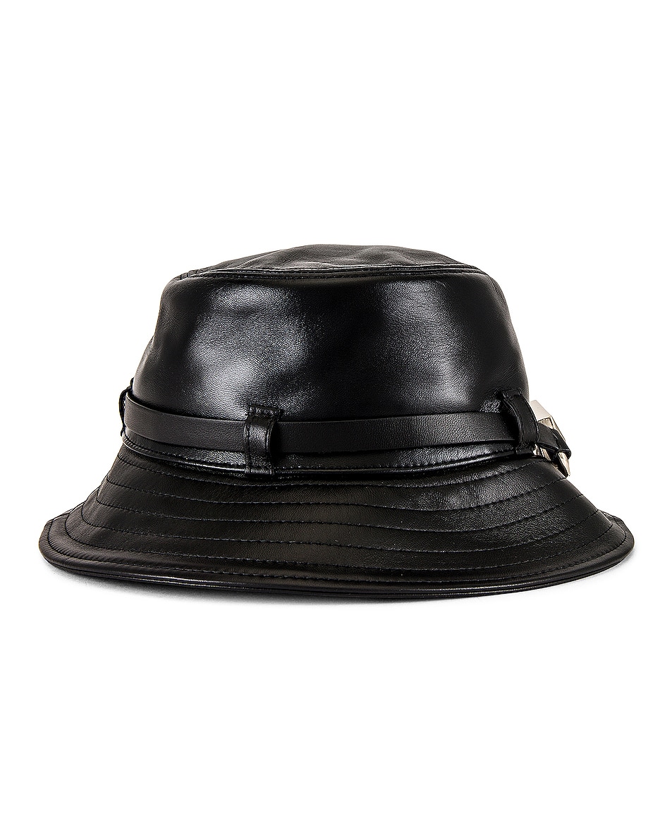 Image 1 of Givenchy Lock Leather Bucket Hat in Black
