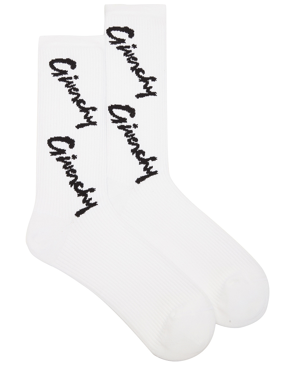 Image 1 of Givenchy Grafic Socks in White