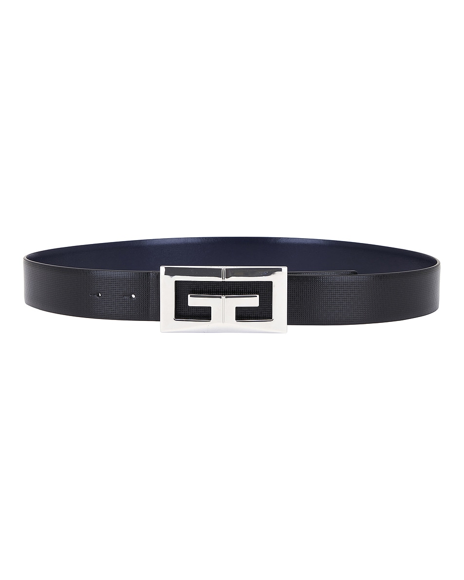 Image 1 of Givenchy 30mm Reversible 2G Small Buckle Belt in Black & Dark Blue