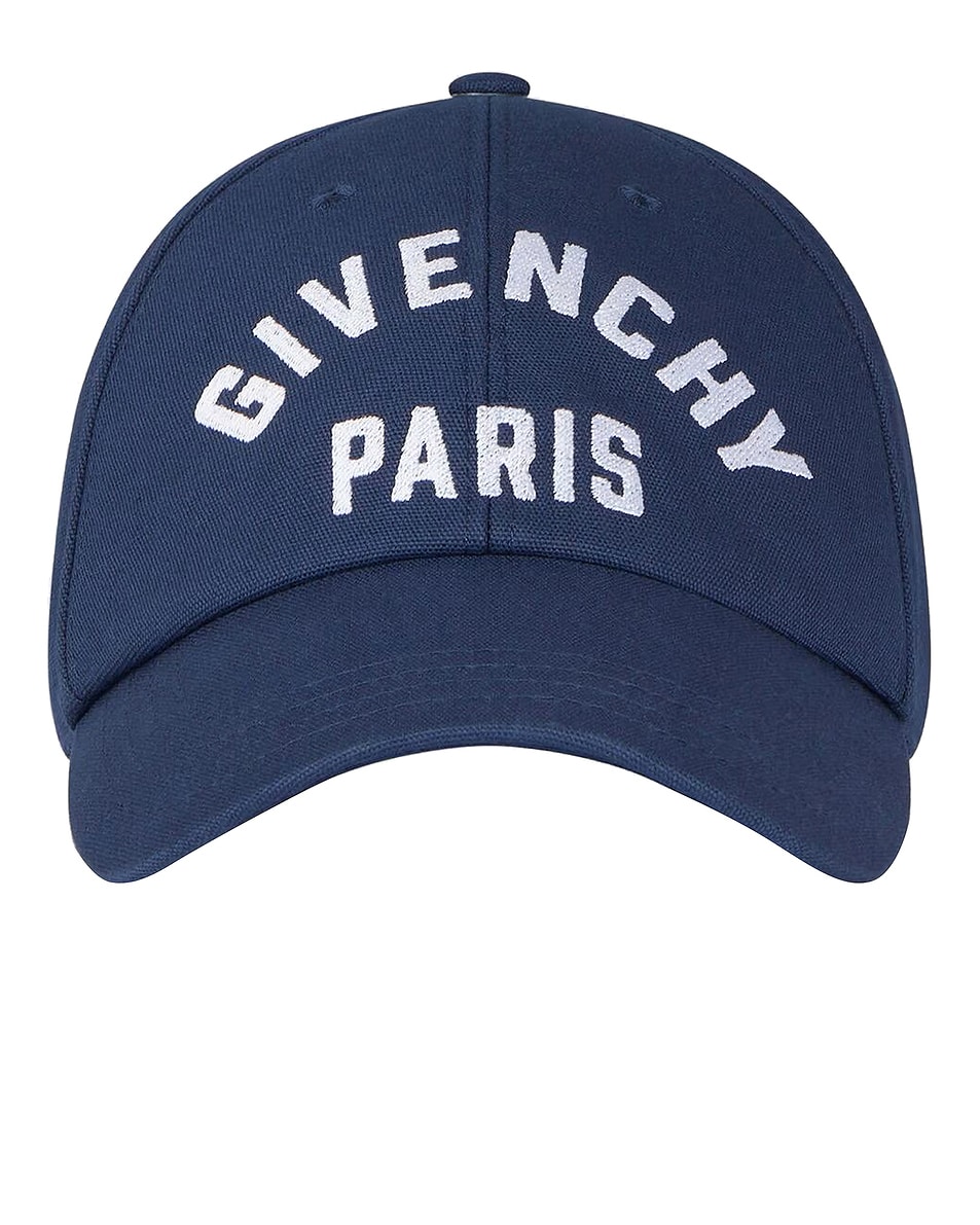 Image 1 of Givenchy Canvas Logo Hat in Navy