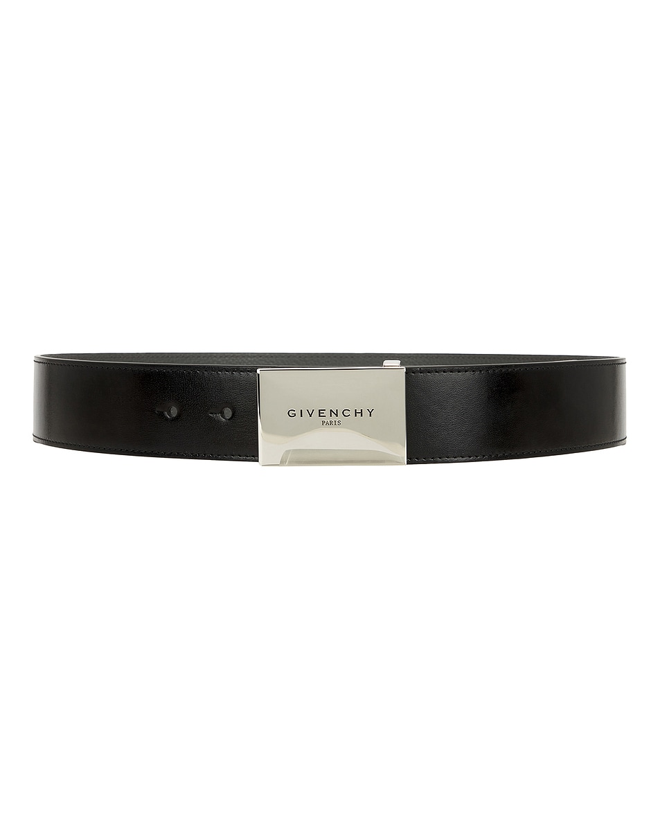 Image 1 of Givenchy Metal Plaque Belt 40mm in Black & Grey
