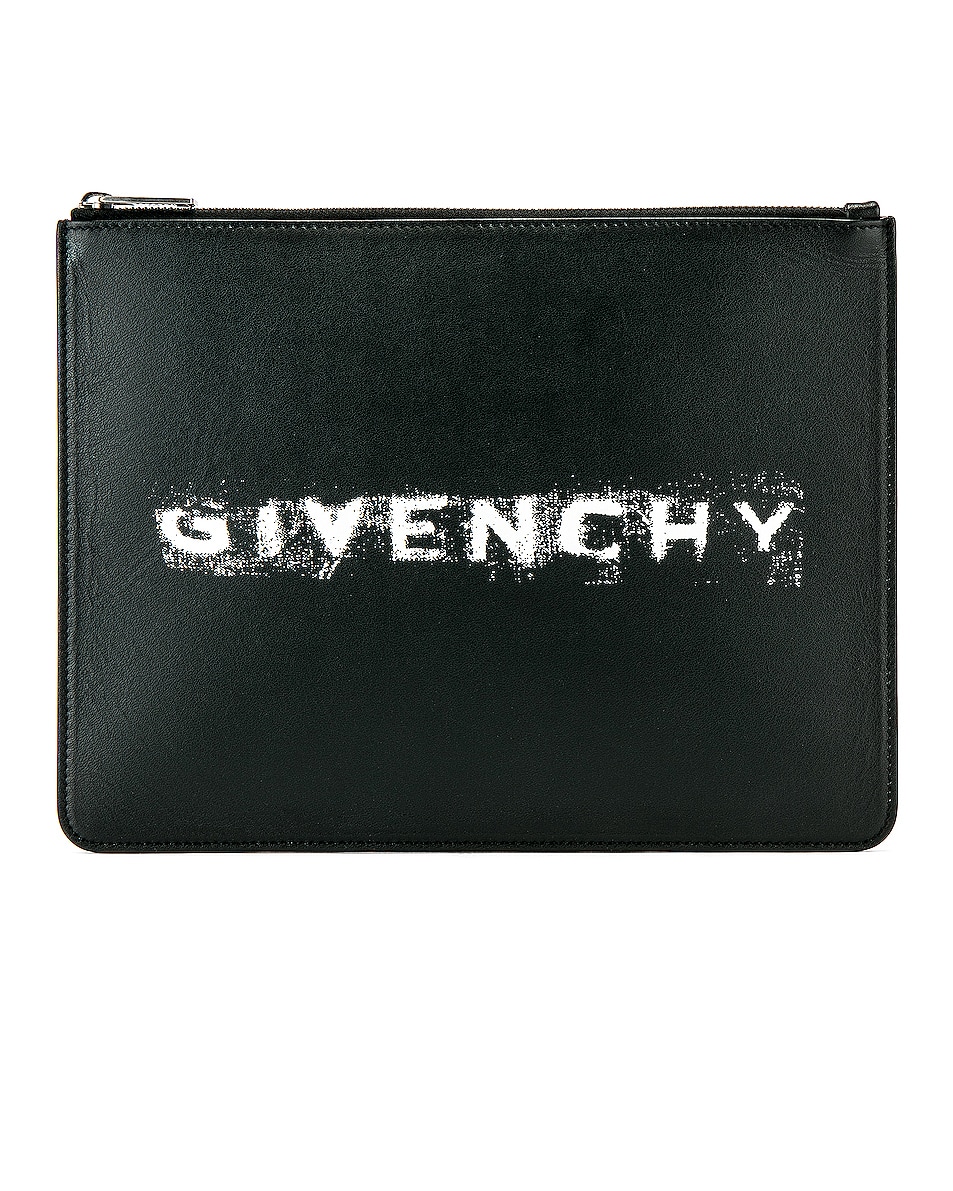 Image 1 of Givenchy Fading Logo Large Pouch in Black & White
