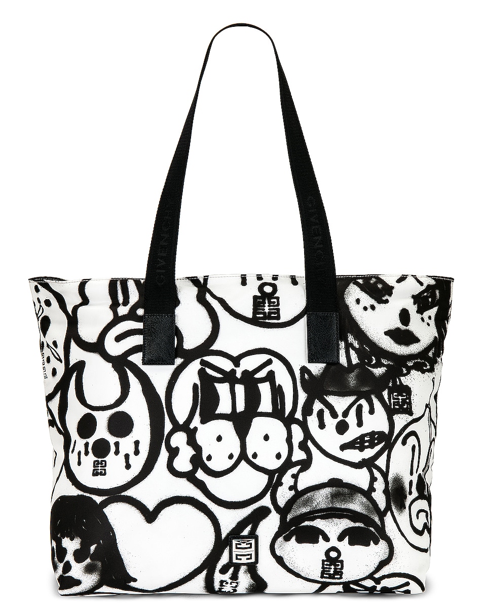 Image 1 of Givenchy 4G Chito Printed Light Tote Bag in White & Black