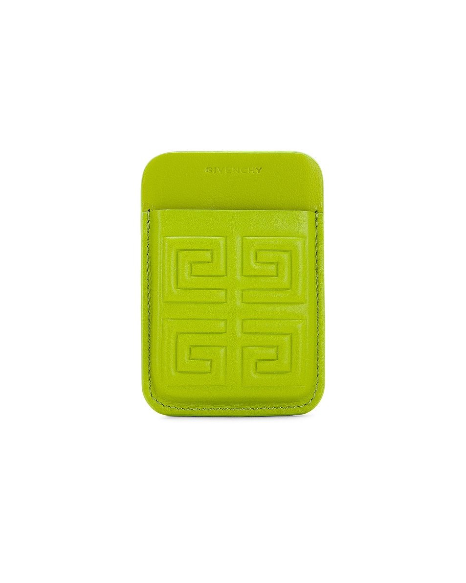 Image 1 of Givenchy Magnetic Card Holder in Citrus Green