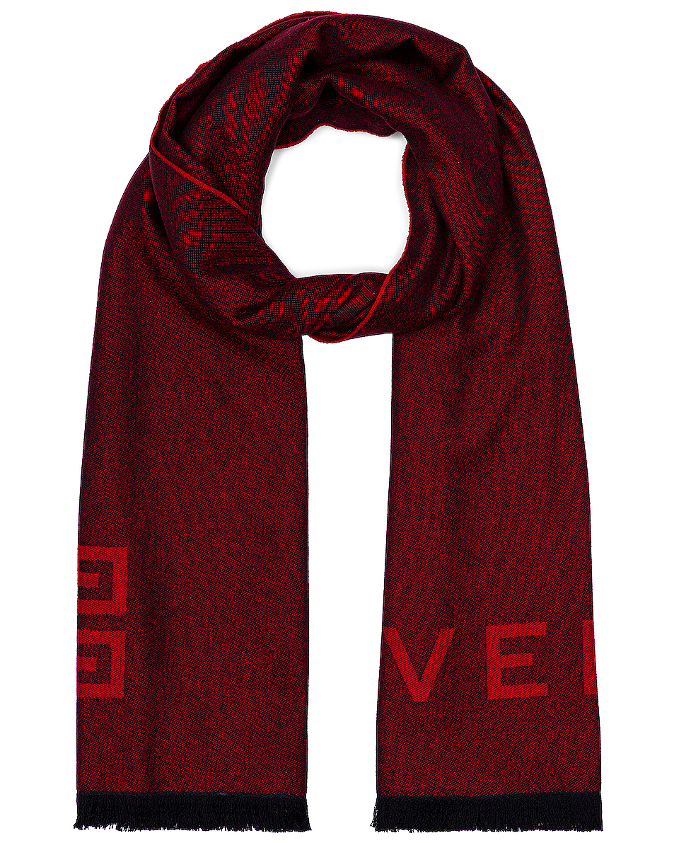 Image 1 of Givenchy Logo Scarf in Red & Black