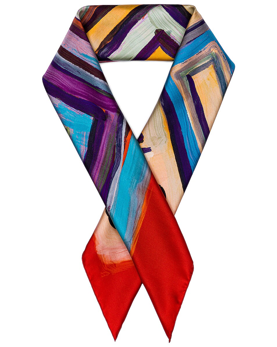 Image 1 of Givenchy Artwork Logo Silk Twill Square Scarf in Multicolor