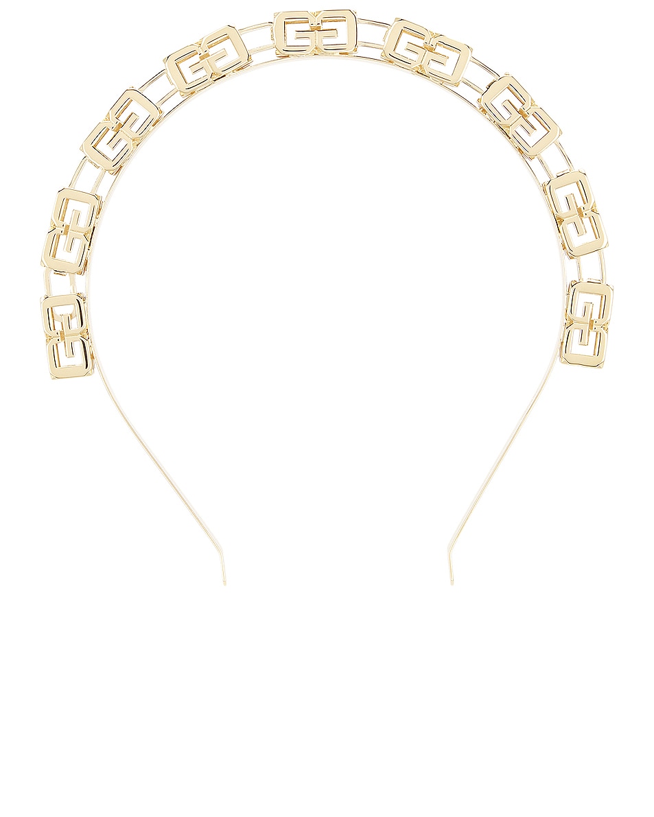 Image 1 of Givenchy G Cube Golden Headband in Golden Yellow