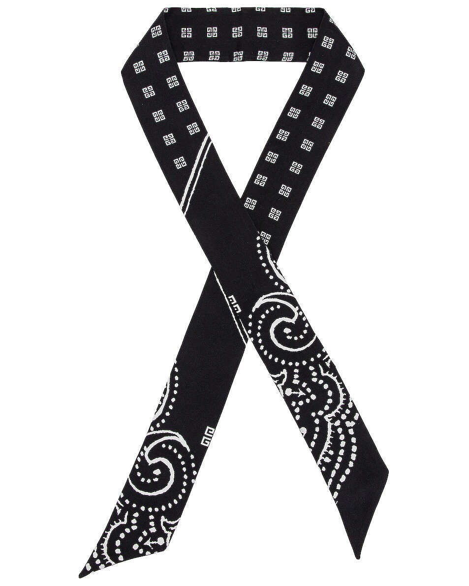 Image 1 of Givenchy Bandana 4G Silk Twill in Black & White