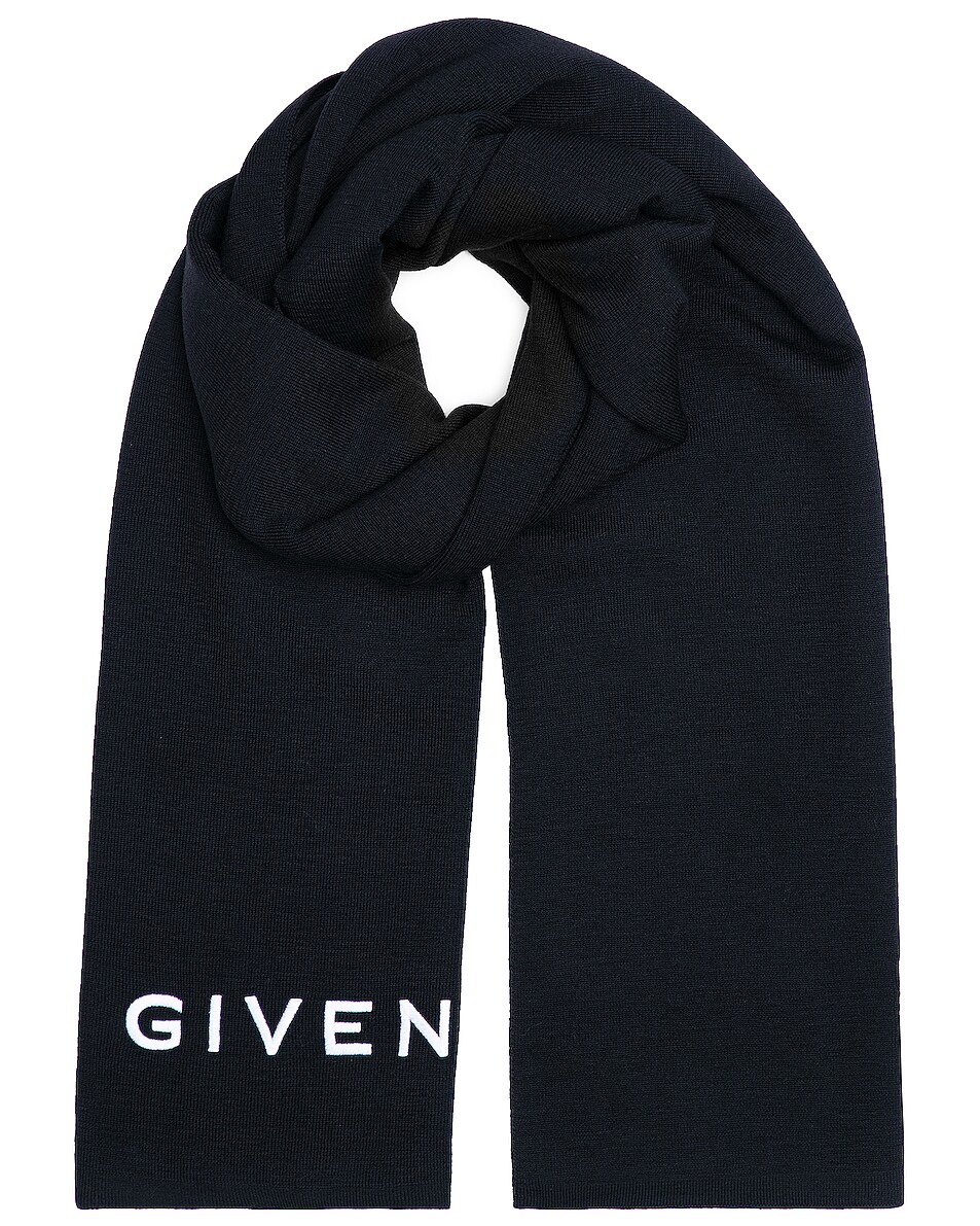 Image 1 of Givenchy 4G Knit Scarf in Black & White