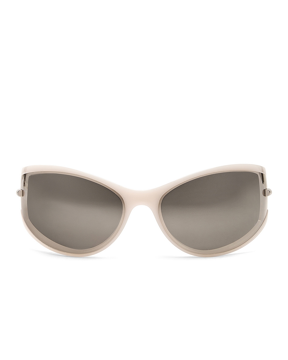 Image 1 of Givenchy Oval Sunglasses in Shiny Opaline White