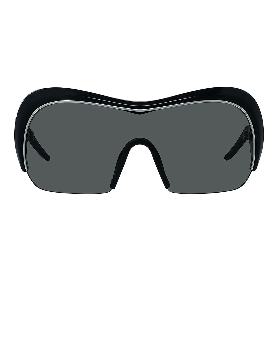 Image 1 of Givenchy Shield Sunglasses in Shiny Black & Smoke