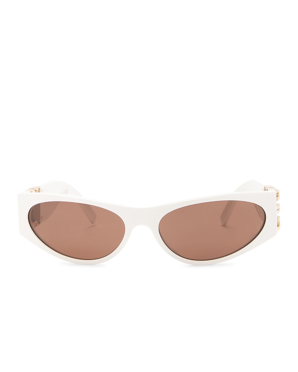 Image 1 of Givenchy 4G Acetate Sunglasses in Shiny White & Brown