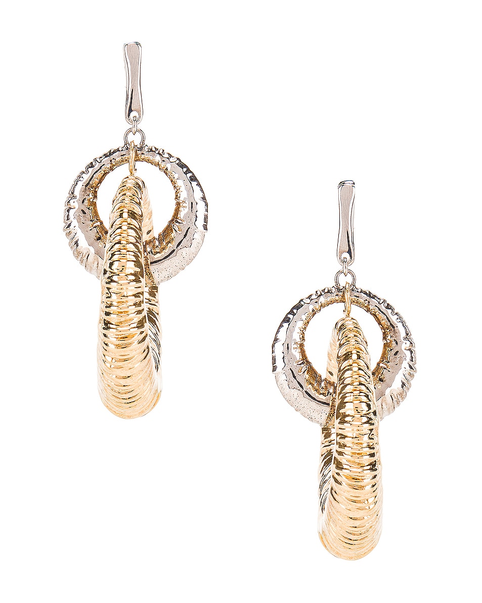 Image 1 of Givenchy Eclipse Earrings in Gold & Silver