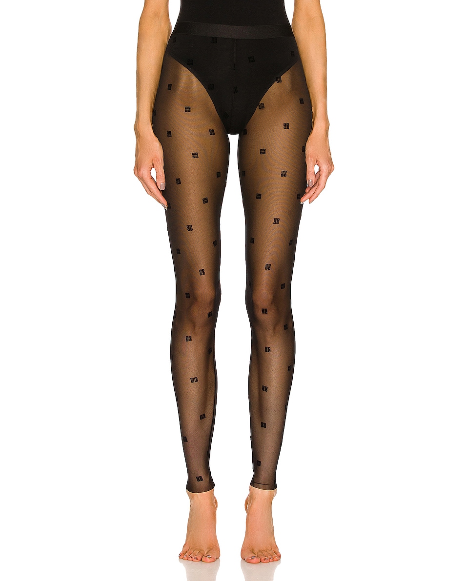 Image 1 of Givenchy 4G Jacquard Transparent Legging in Black