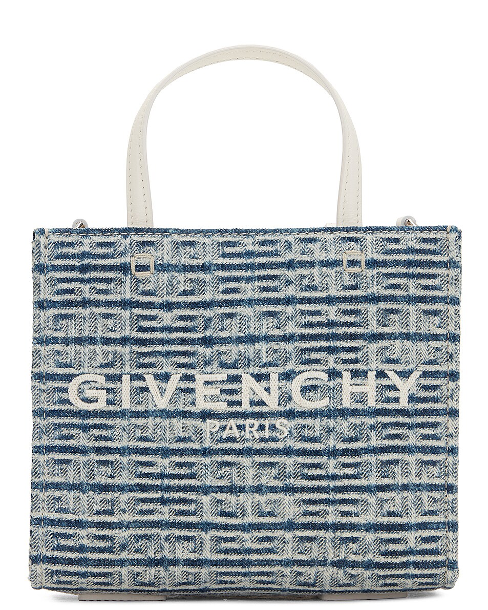 Image 1 of Givenchy Mini G Tote Shopping Bag in Denim Blue
