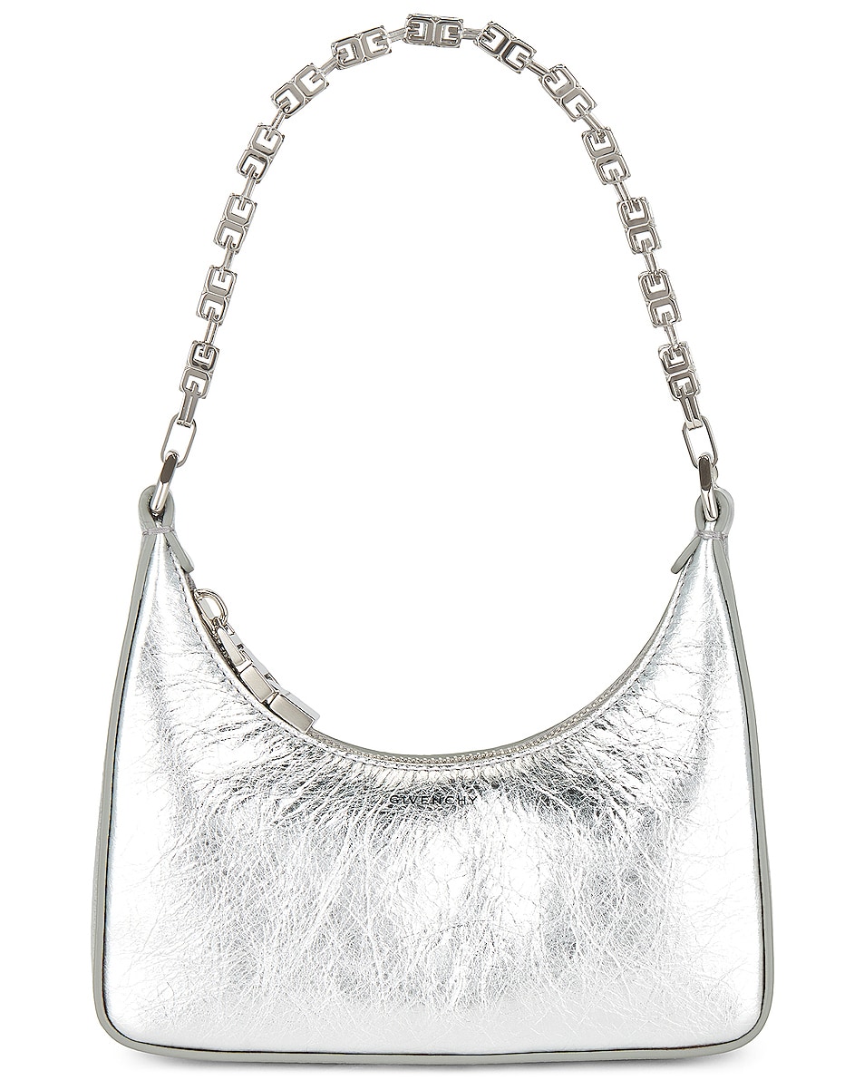 Image 1 of Givenchy Moon Cut Out Mini Hobo Bag in Sliver Grey