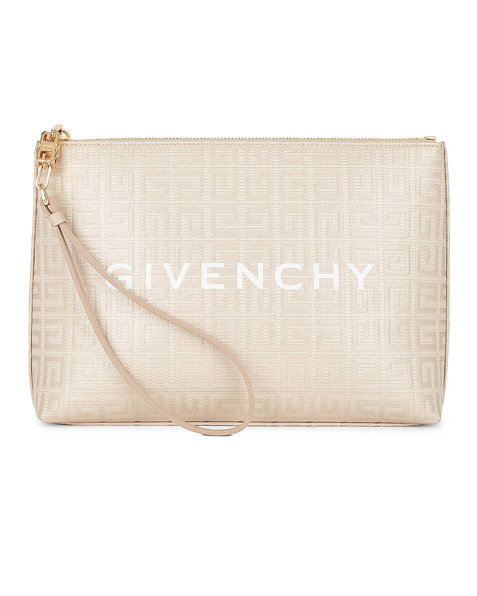 Image 1 of Givenchy Large Canvas Pouch in Natural Beige