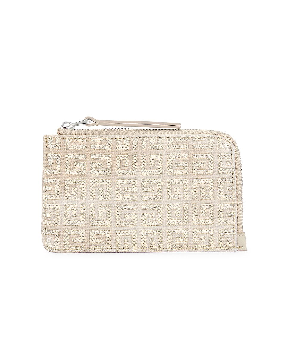 Image 1 of Givenchy G Cut Full Zipped Cardholder in Dusty Gold