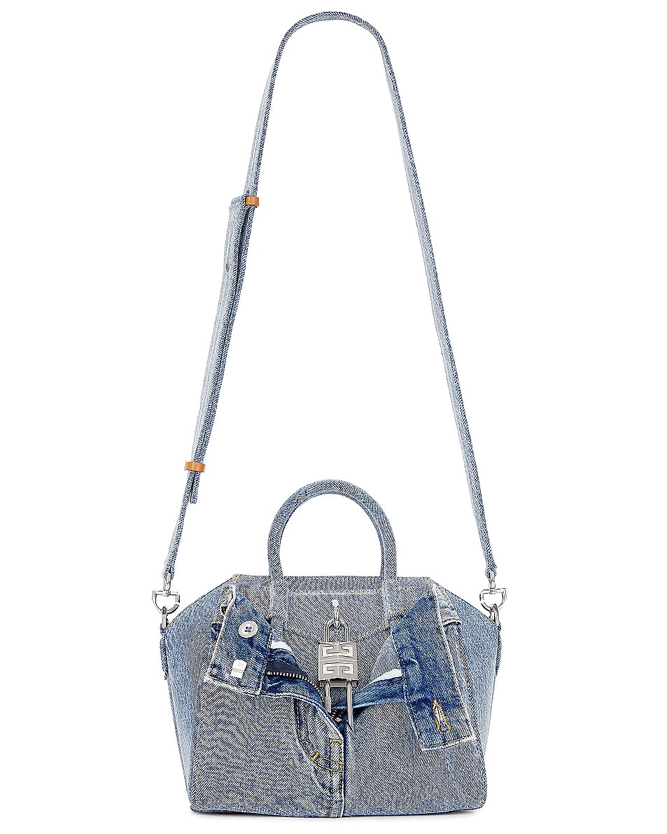Image 1 of Givenchy Mini Antigona Lock Boyfriend Bag in Medium Blue