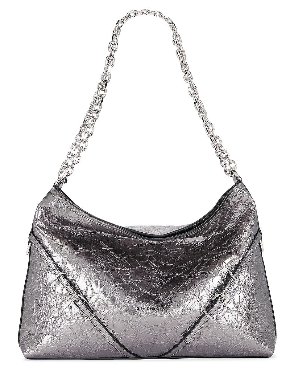 Image 1 of Givenchy Medium Voyou Chain Bag in Silvery Grey