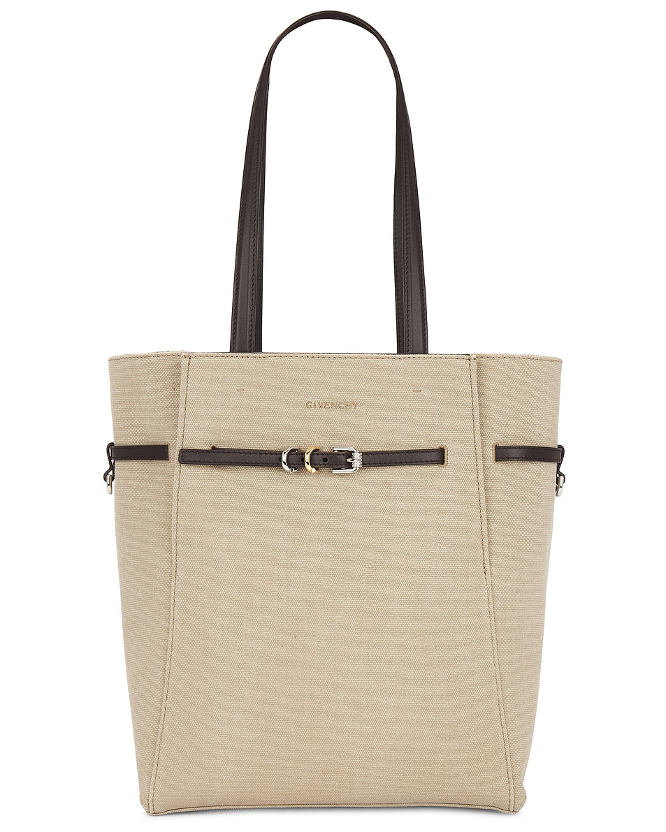 Image 1 of Givenchy Small Voyou North South Tote Bag in Army Beige