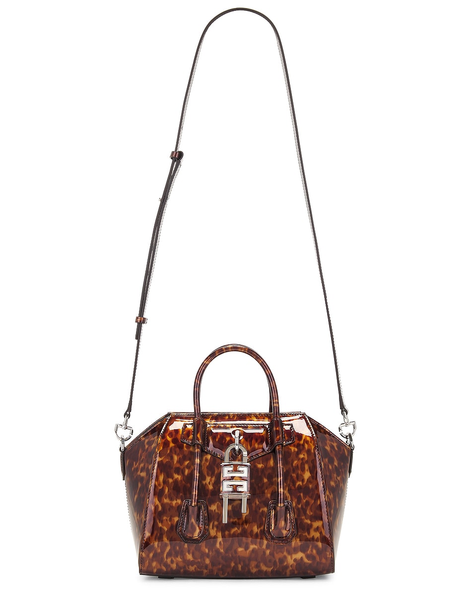 Image 1 of Givenchy Mini Antigona Lock Bag in Black & Brown
