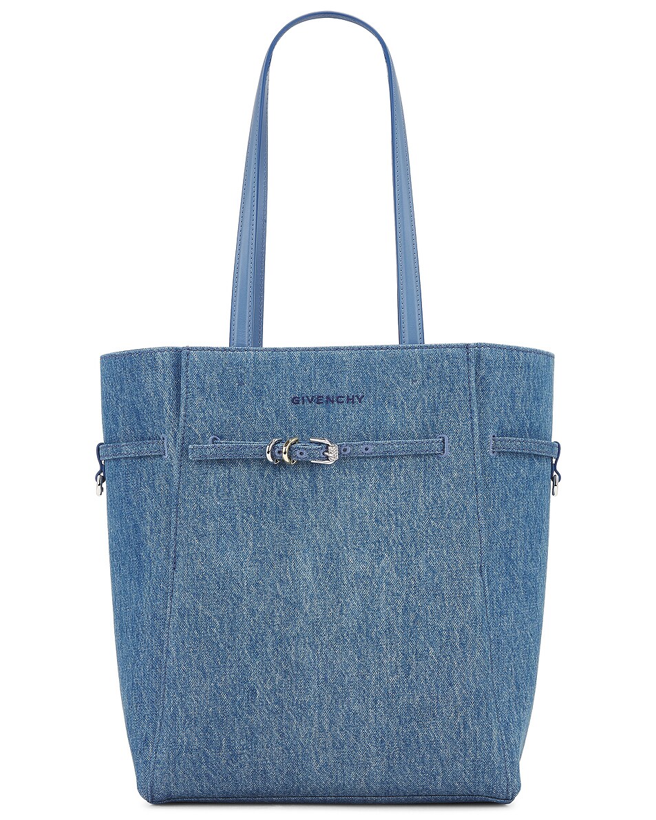 Image 1 of Givenchy Small Voyou North South Tote Bag in Medium Blue
